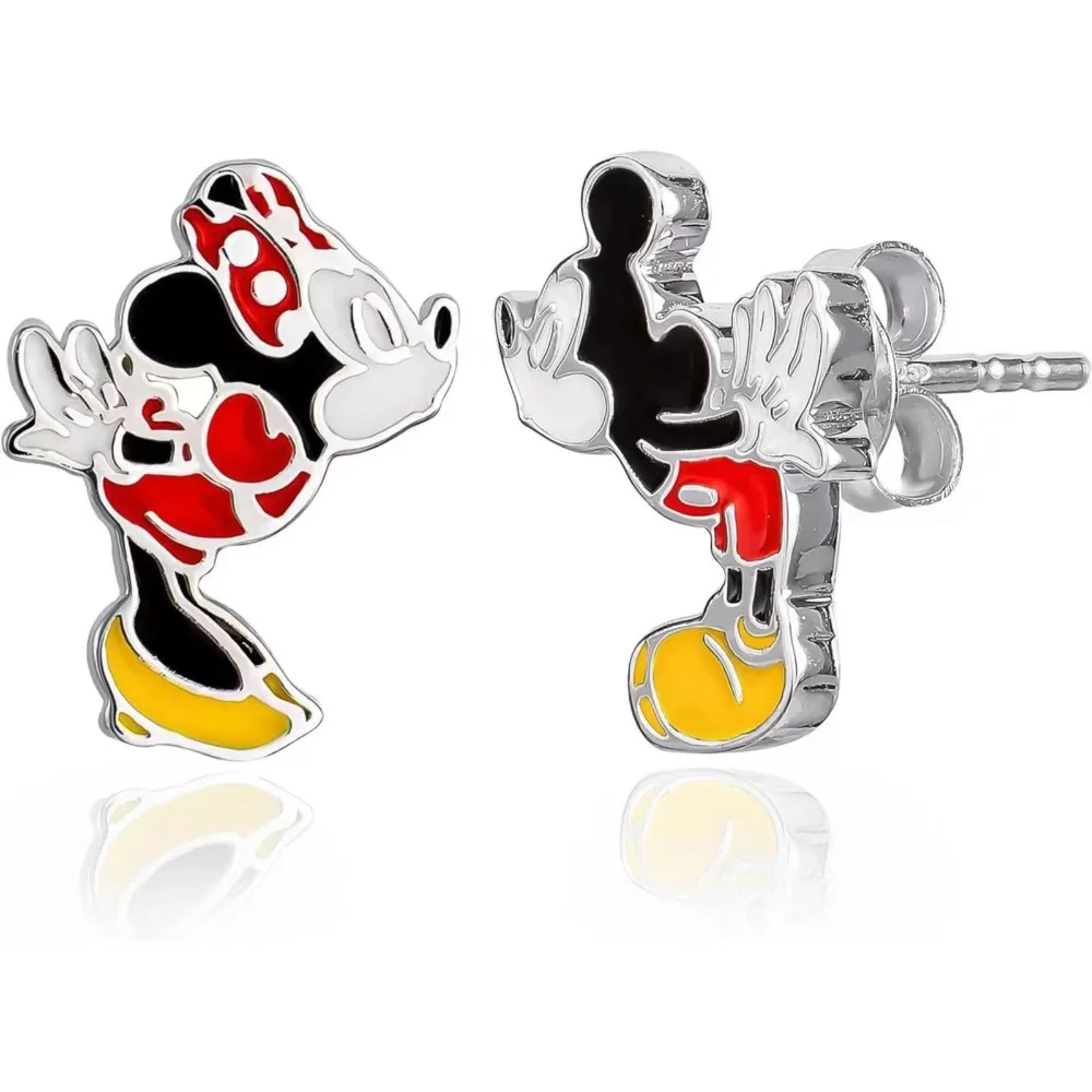 Disney Mickey Mouse orecchini a bottone per le donne ragazze accessori per gioielli Anime Minnie orecchino asimmetrico bambini regali di natale di