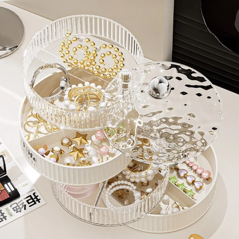 Light Luxury Jewelry Storage Box Organizer Exquisite Earrings Necklace Earrings Jewelry Box Multi-layer Rotating Jewelry Boxes