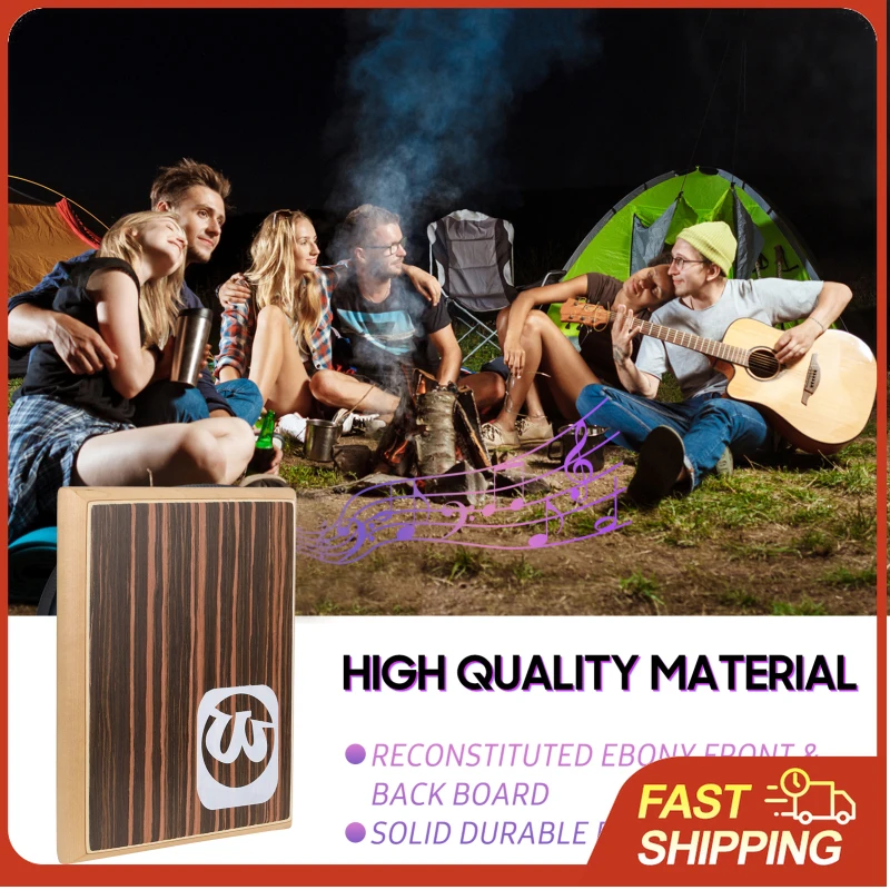 

Плоский барабан-кахон, легкий, портативный, из березового дерева, с эбеновыми струнами, эффект басса, для уличных групп, ритм-тренировок, путешествий