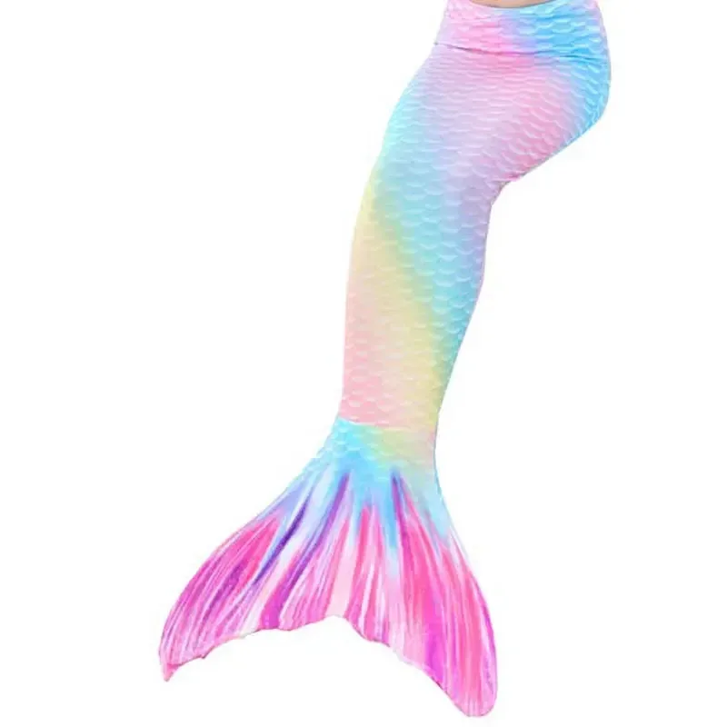 Sky02 купальник с хвостом русалки для девочек, детское платье принцессы Meamaid для плавания с бикини, ожерелье с головой цветка, Хэллоуин C88Ji