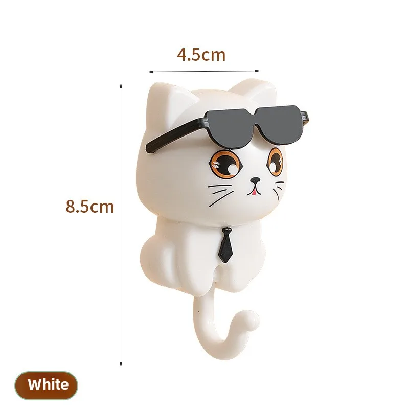 Cat Hooks Self-adhesive Wall-mounted Hooks Non-marking Keychains Cute Gift Key Hooks Home Decoration