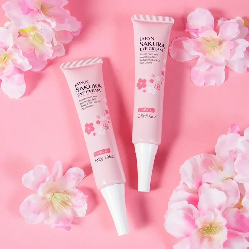 

30g Sakura Serum Eye Massage Cream Eye Essence Firming Remover Dark Circles Wrinkle Anti-Puffiness Bags Under Eye Serum