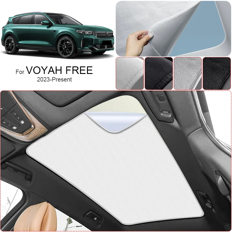 Car Suede Fabric Electrostatic Adsorption Sunroof Sunshade For VOYAH FREE 2023-Present Auto Anti-uv Heat Insulation Skylight