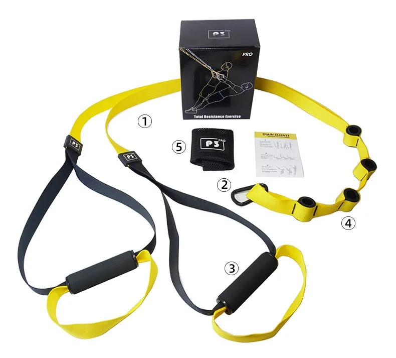 Suspension Training Strap Fitness Krafttraining Suspension Trainer Verstellbarer Yoga-Gurt Wandmontage Professioneller TRX-Spanner – Detail 6