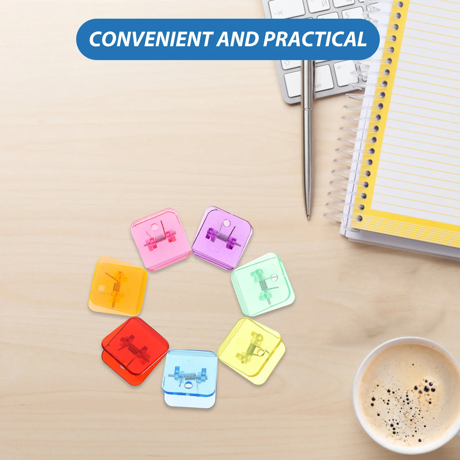 14 قطعة مشبك من البلاستيك على الحائط قابل للتركيب على المكتب المدرسي، منظم ورق متعدد الوظائف، ملحقات العمل المنزلي #5