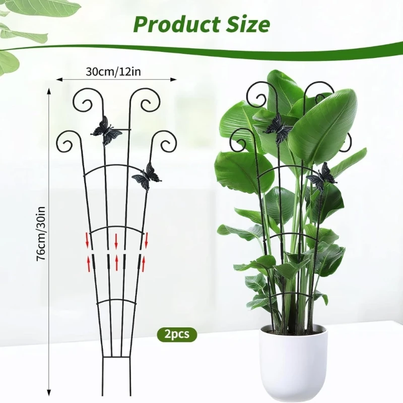 Iron Indoor Plant Trellis for Climbing Plant Small Garden Trellis for Potted Plant Outdoor Flower Plant Support