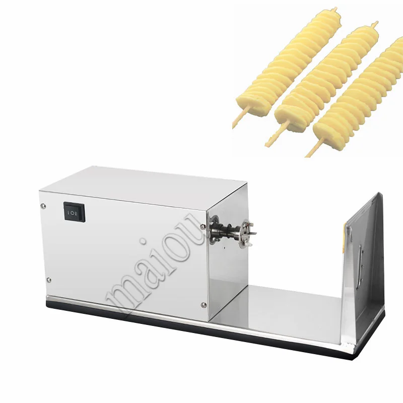 110V/220V Electric Spiral Potato Slicer Machine with Stainless Steel Dragon Twister Spiral Cutter and Multi-Functionality