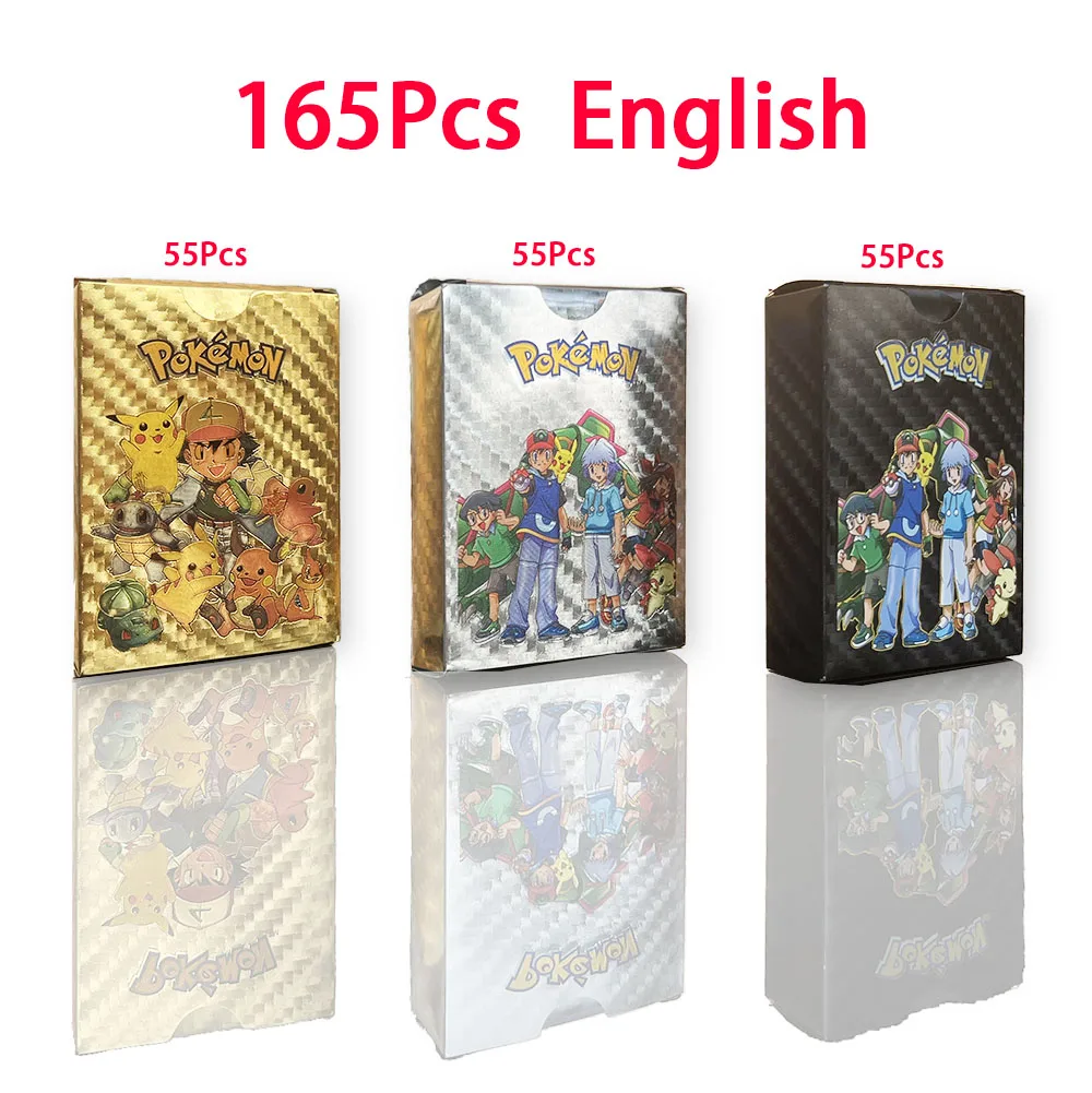 165-33 Stück Pokemon Goldfolienkarte VSTAR VMAX GX Karten Englisch Französisch Deutsch Spanisch Charizard Pikachu Arceus Farbe Pokemon Karten