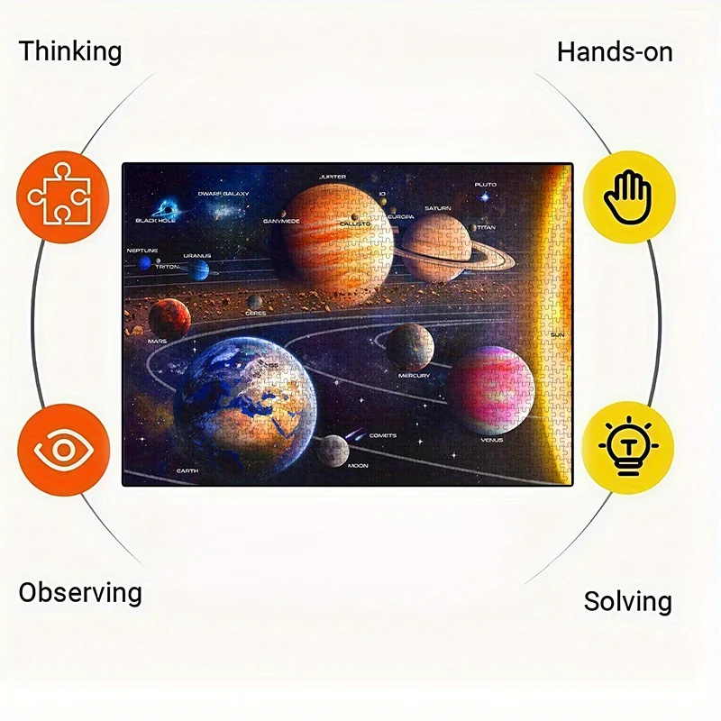 Solar System Planets Space Jigsaw Puzzle Adult Kids Astronomy Theme Intellectual Game Home Decor Puzzle Toy