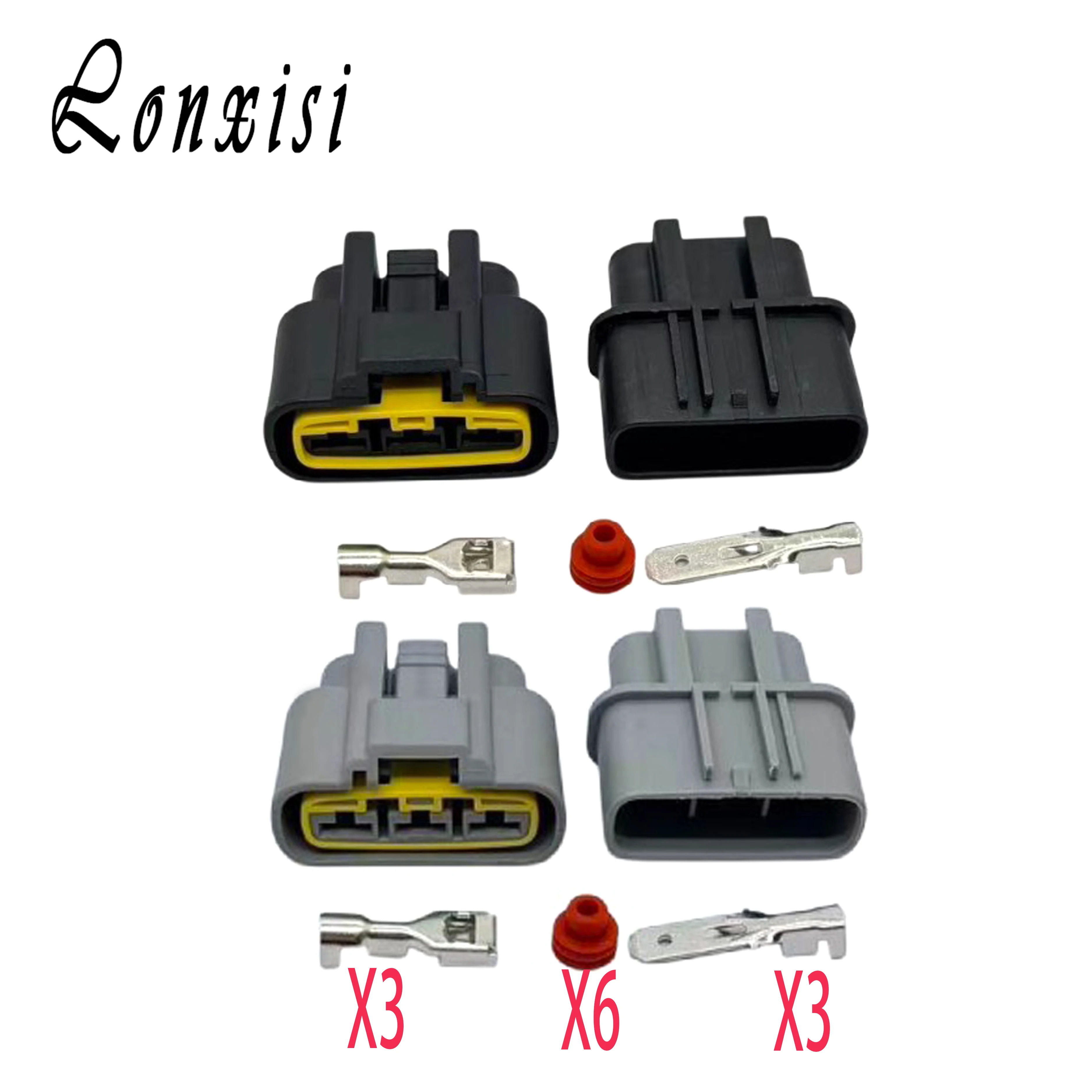 

1/5/10/20 Sets 3 Pin QLW-A-3F-GR QLW 250 Car Waterproof Power Cord Male Female Left Slot Wiring Harness Color Connector