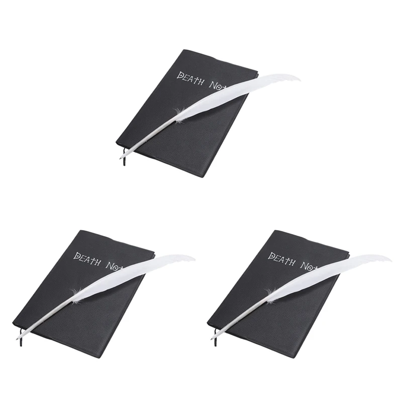 3X Fashion Anime Theme Death Note Cosplay Notebook New School Large Writing Journal 20.5Cm X 14.5Cm