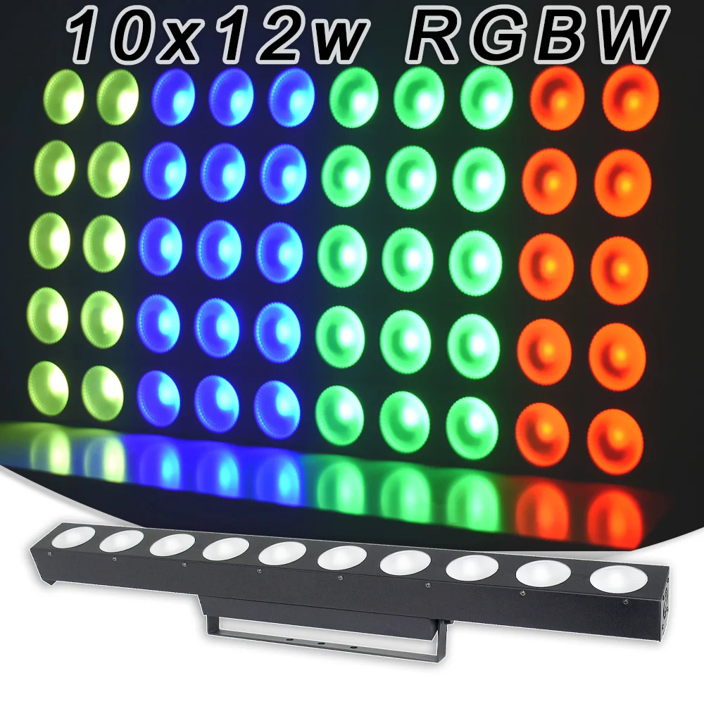 

LED 10x12W RGBW 4in1 Matrix Panel Blinder Wash Effect Horse Racing Bar DJ Disco Party Dance Christmas DMX512 Stage Lighting Lamp