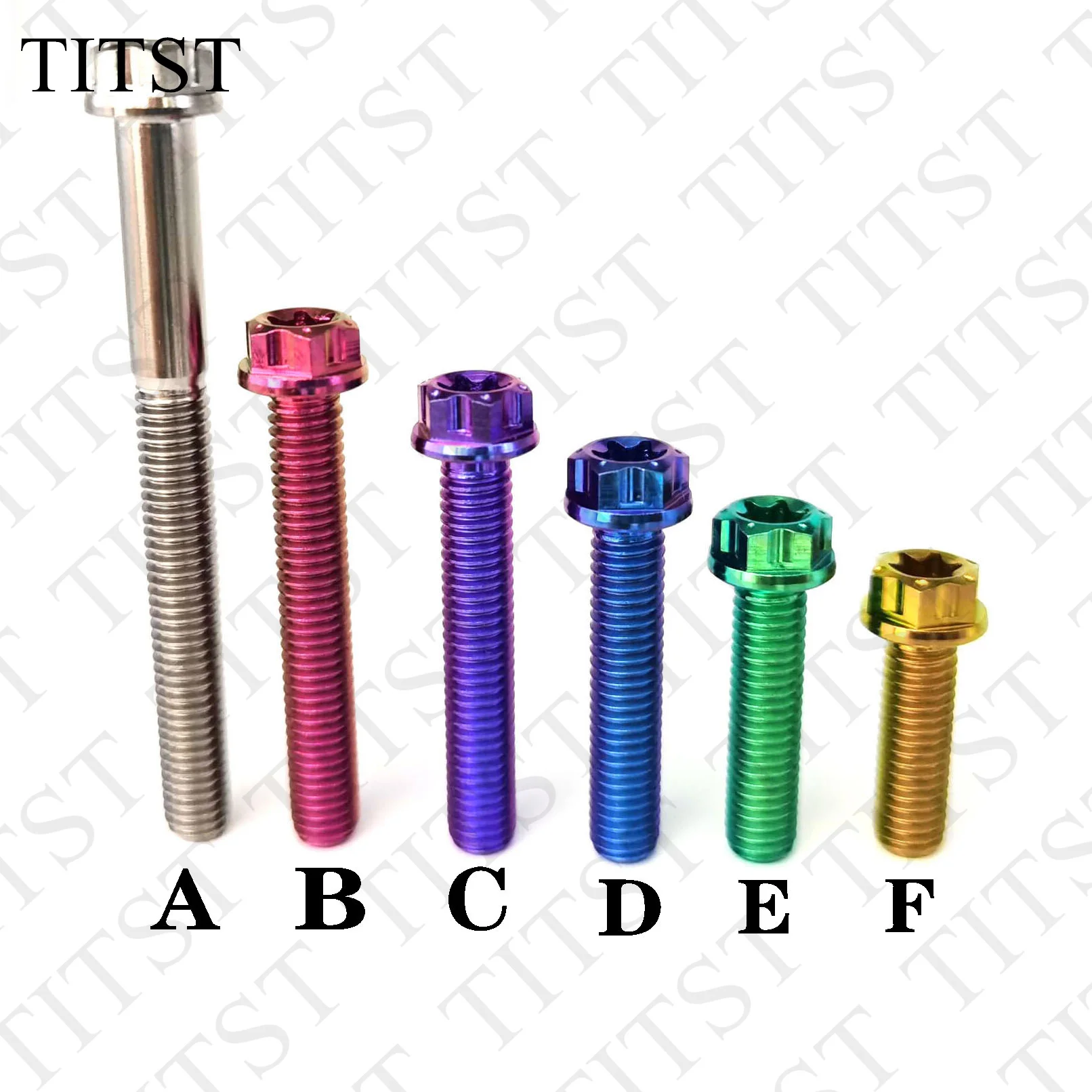 TITST Titanium Bolts M6x10/15/20/25/30/35/40/45/50/60/65/70/80/85/90mm Torx Flanged Race Spec Head Screws ( One Lot = 2PCS )