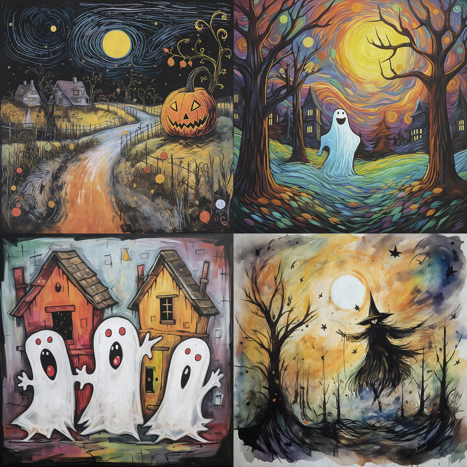 24 Sheets 6 inch Size Halloween Scarecrow Pumpkin Ghost Painting Background Vintage Grunge Journal Planning Scrapbooking