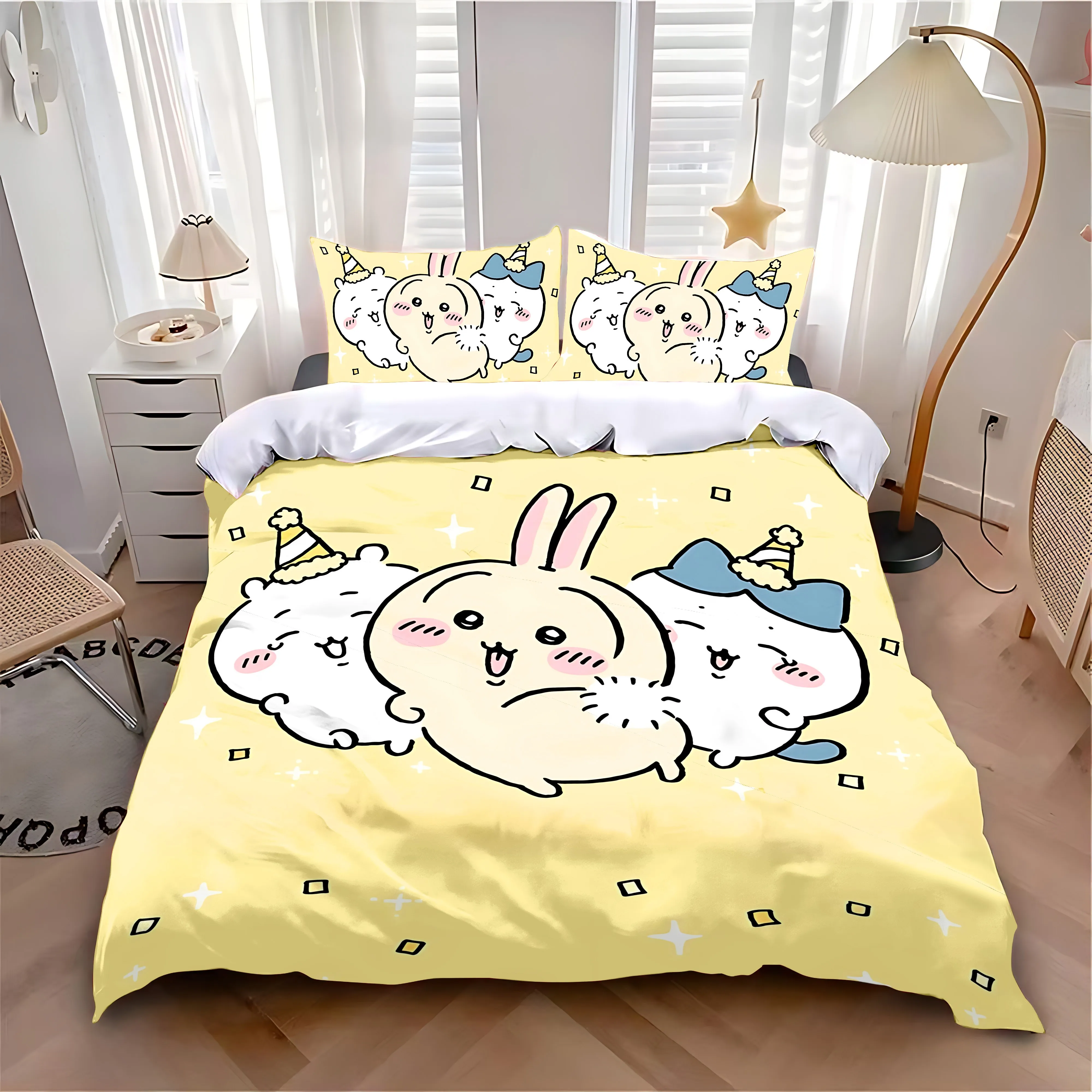 Duvet Cover Pillowcase Bedding Set Hot U-UsagiS H-HachiwareS Adult Boy Girl Bedroom Decoration Children Single Double Large Size