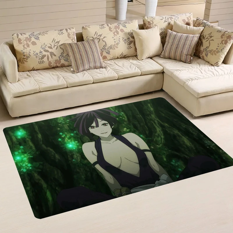 Home Anime Hells Paradise Carpets Bathroom Mat Kitchen Rug Carpet Entrance of House Aesthetic Room Decoration Rugs Balcony Foot