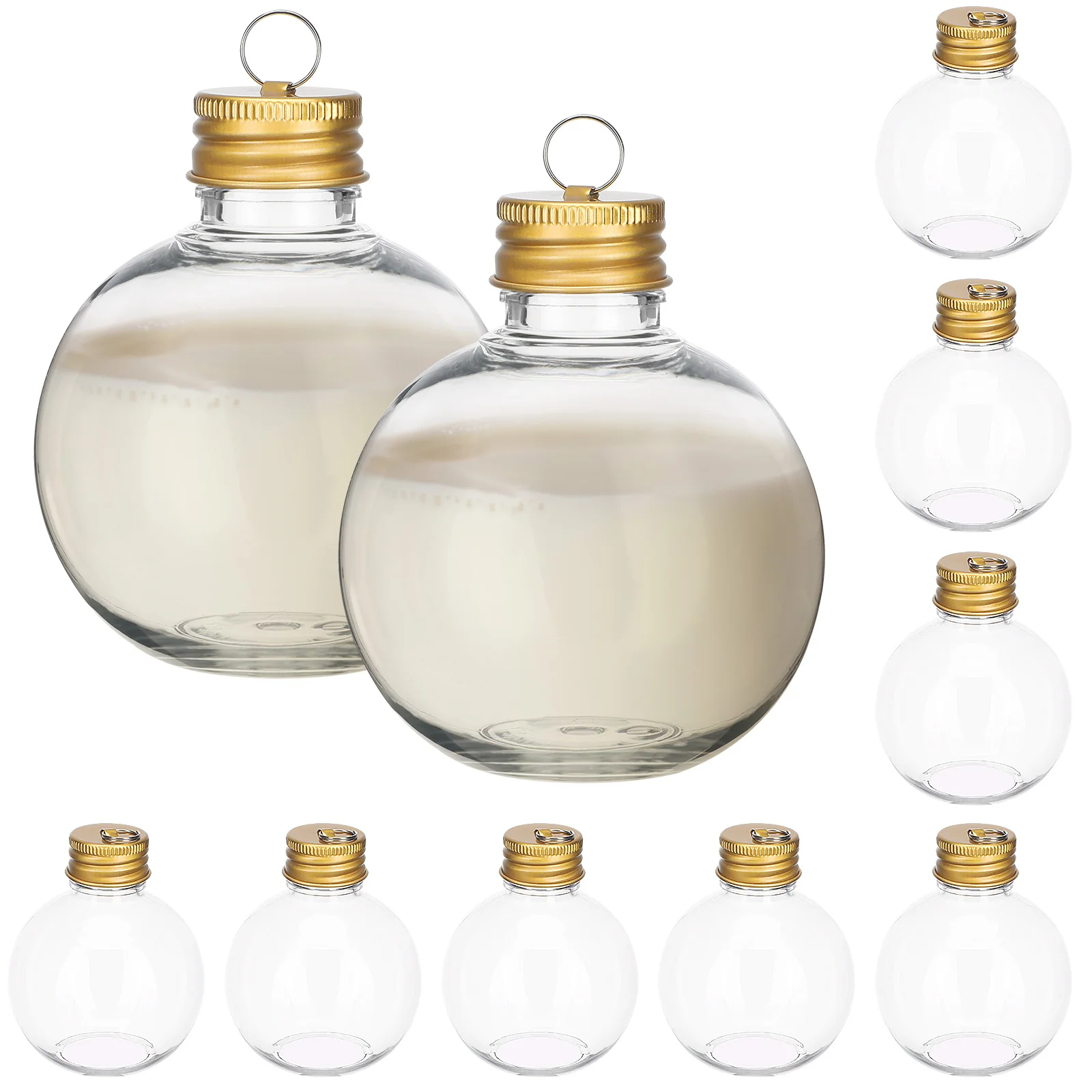 

10Pcs Creative Bubble Shape Round Bottle Set Clear Pet Plastic Juice Water Milk Storage Easy Carry Anti-Leak Beverage Containers