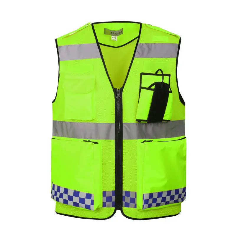 Black Safety Vest for Men Summer Mesh Reflective Vest with Pockets 4XL Work Vest for Men Reflector