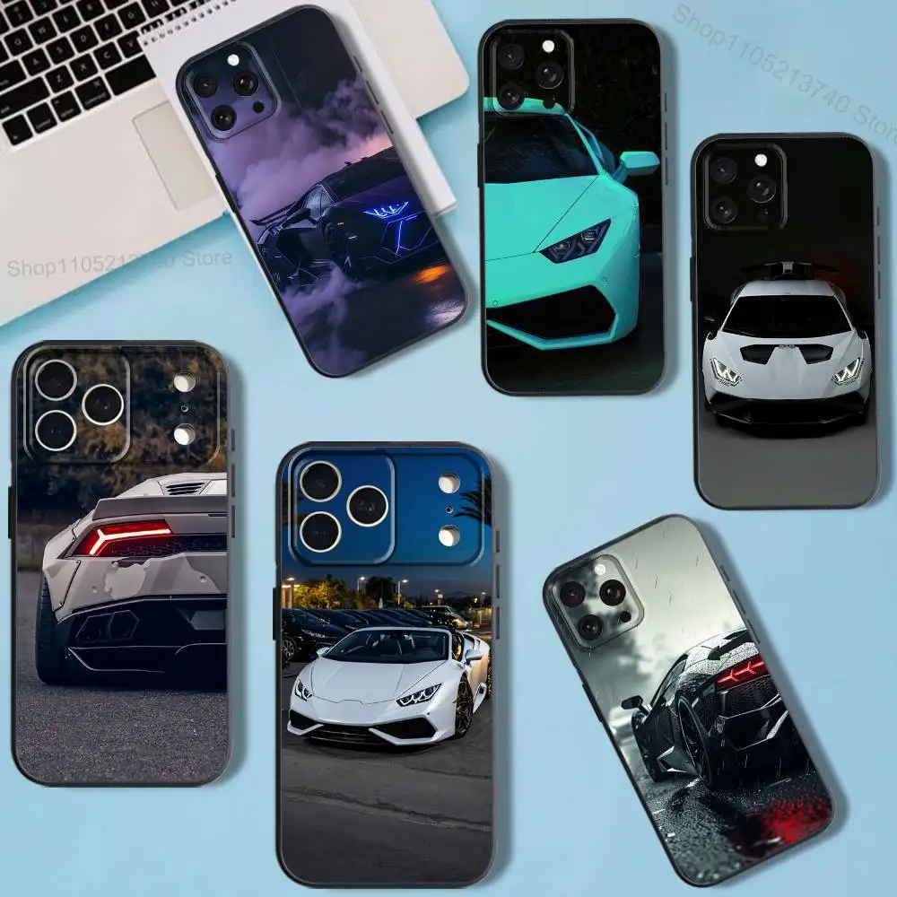 

L-Luxury L-LamS Huracan For iPhone 11,15,16,14,13,17,12,Pro,SE4,Plus,E,Max,Air,Mini Black Shockproof soft Cover Phone Case