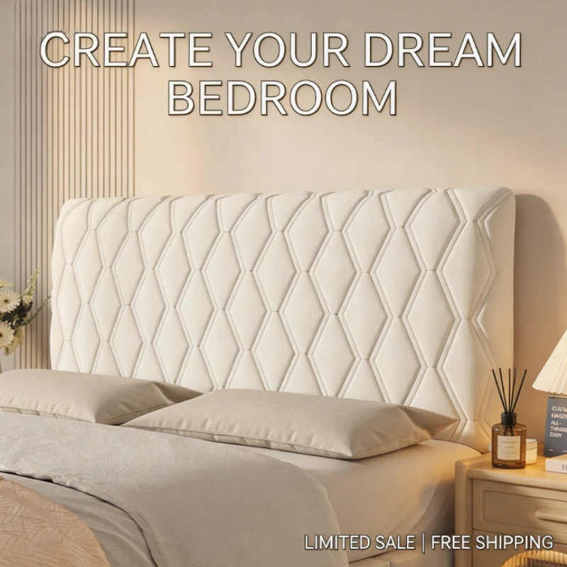 1PCS Cheaper Luxury Soft Thick Velvet Bed Head Cover Headboard Cover All-inclusive Solid Color Bedside Bed Back Dust Protector