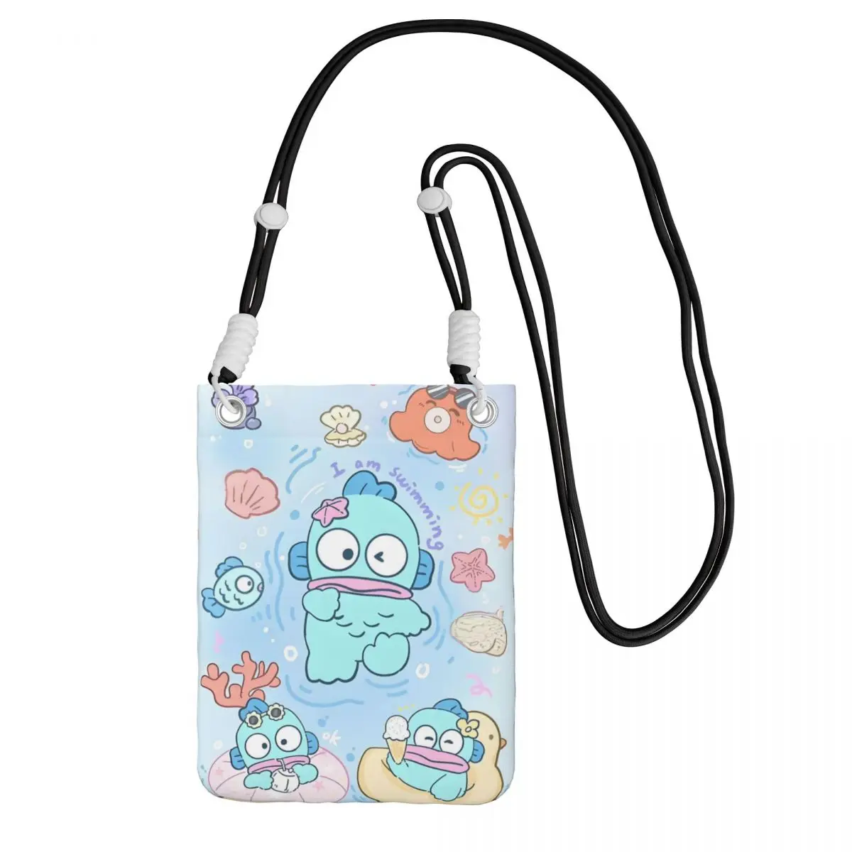 

Custom Hangyodon Carry A Mobile Phone Bag Diagonally Women Men Casual Cute Fish Mobile Phone Bag for Hiking Phone Money Pouch