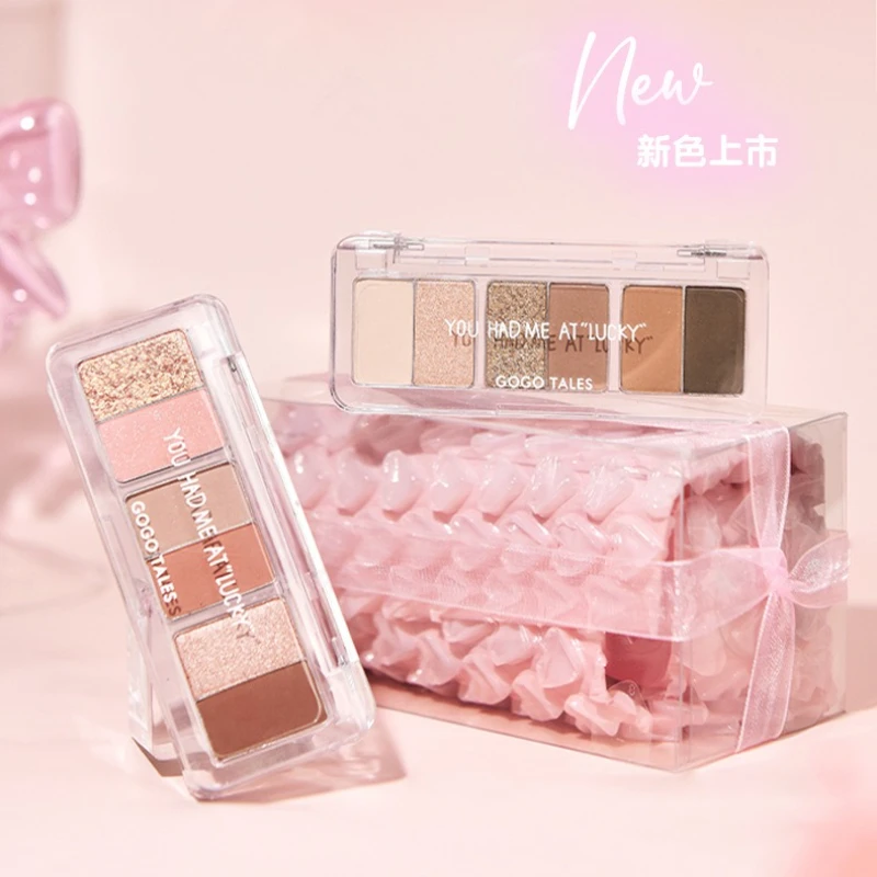 GOGO TALES Ruler‑Shaped Eyeshadow Palette Earth Tone Matte Shimmer Glitter Eye Shadow Long Lasting Makeup