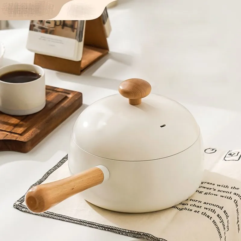 Ceramic Milk Pot Household Flat Bottomed Non Stick Pot Frying Steaming Soup Pot Noodle Soup Pot Instant Noodle Cooking Pot ZF656