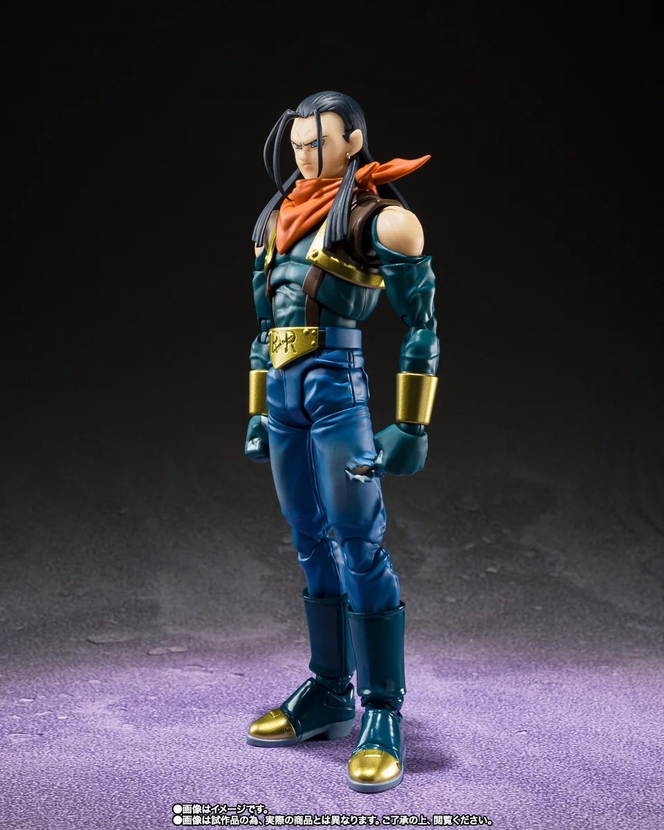 100% Original Bandai Sh Figuarts Shf Dragon Ball Gt Super Android 17 Action Figures Anime Model Toys Collection