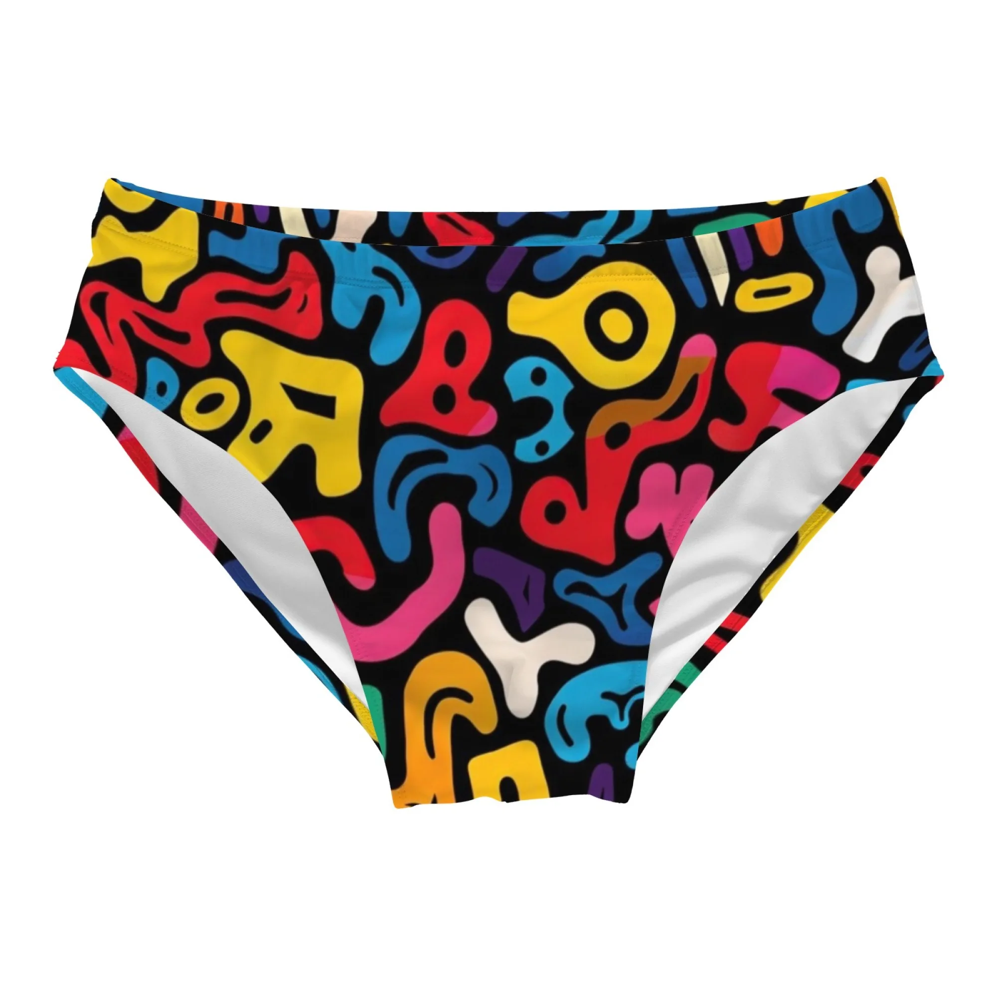 Men's Swim Trunks With Unique Street Art Graffiti Prints Non-Slip Briefs Comfortable Surf Shorts Sexy Beach Bikinis Party Gifts