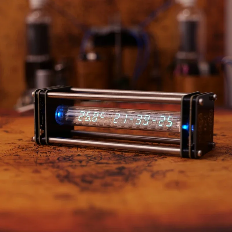 

Transparent Iv27 Clock Fluorescent Tube Clocks Retro Digita Watch for Esports Desktop Living Room Decorative Ornament Gift