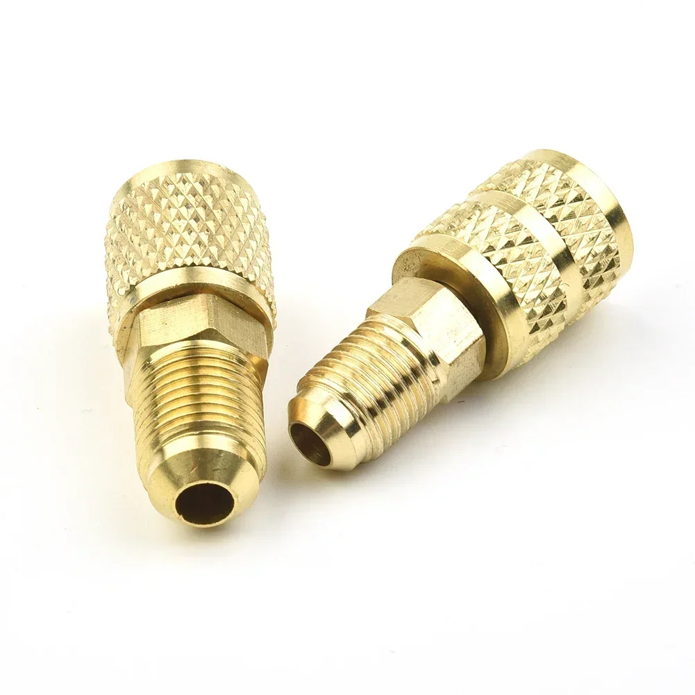 Brass Adapter 5/16 SAE F Quick Couplers To 1/4 SAE M Flare 5/16 SAE M To 1/4 SAE For R410  R32 R22 Air Conditioning Adapter
