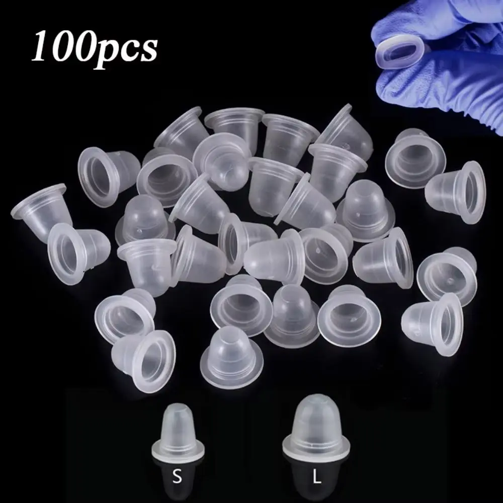 100PCS Silicone Tattoo Ink Cups Microblading Multifunctional Pigment Cups Disposable Eyelash Extension Glue Tray Tool