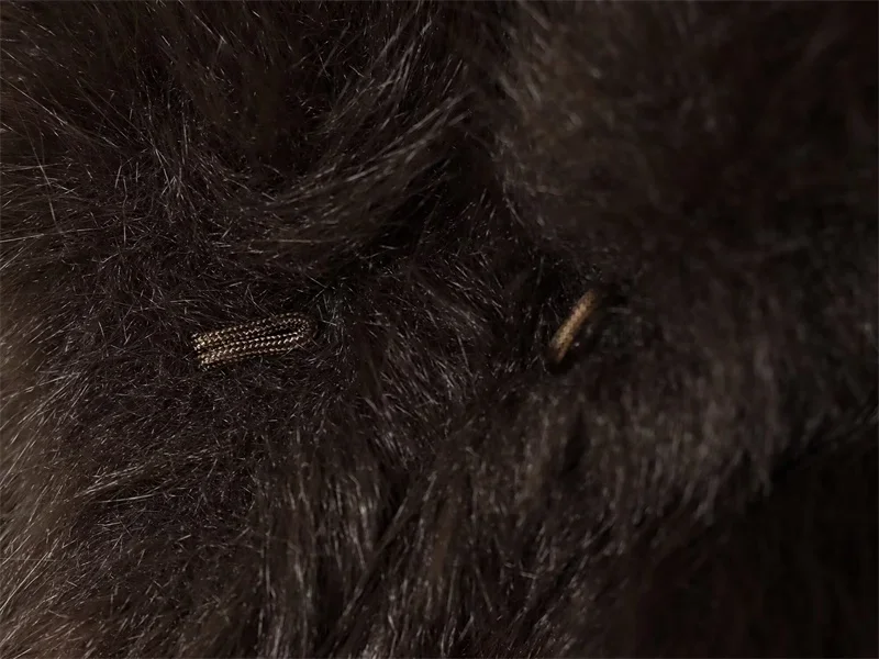 Veste courte à manches longues pour femme, à la mode et chaude, nouveau Style, marron foncé, effet fausse fourrure, automne 2025