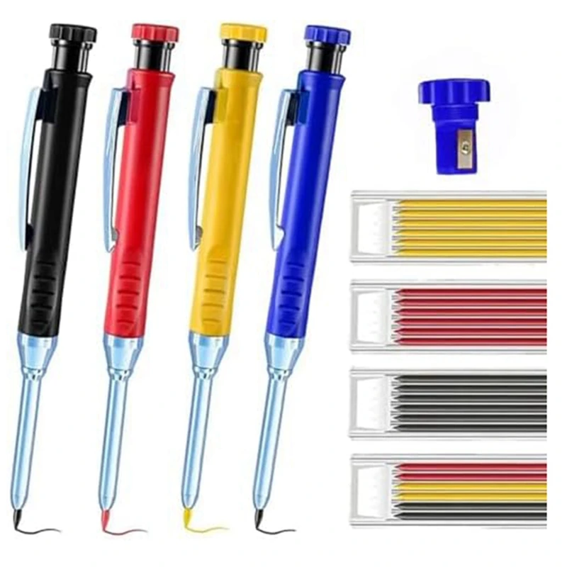 Multi Pack Solid Carpenter Pencil Set With 2.8MM Lead And Built-In Sharpener Pencil Woodworking Wood Factory Stationery