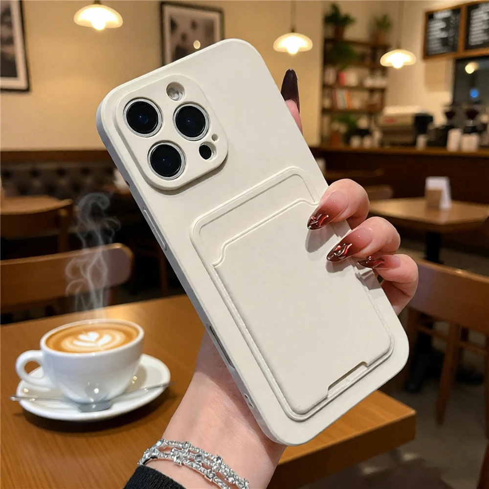 Card Bag Holder Phone Case For Huawei Pura 80 70 P60 P50 P30 P20 Pro P40Lite Mate 20 Pro Solid Color Soft Silicone Wallet Cover view 6