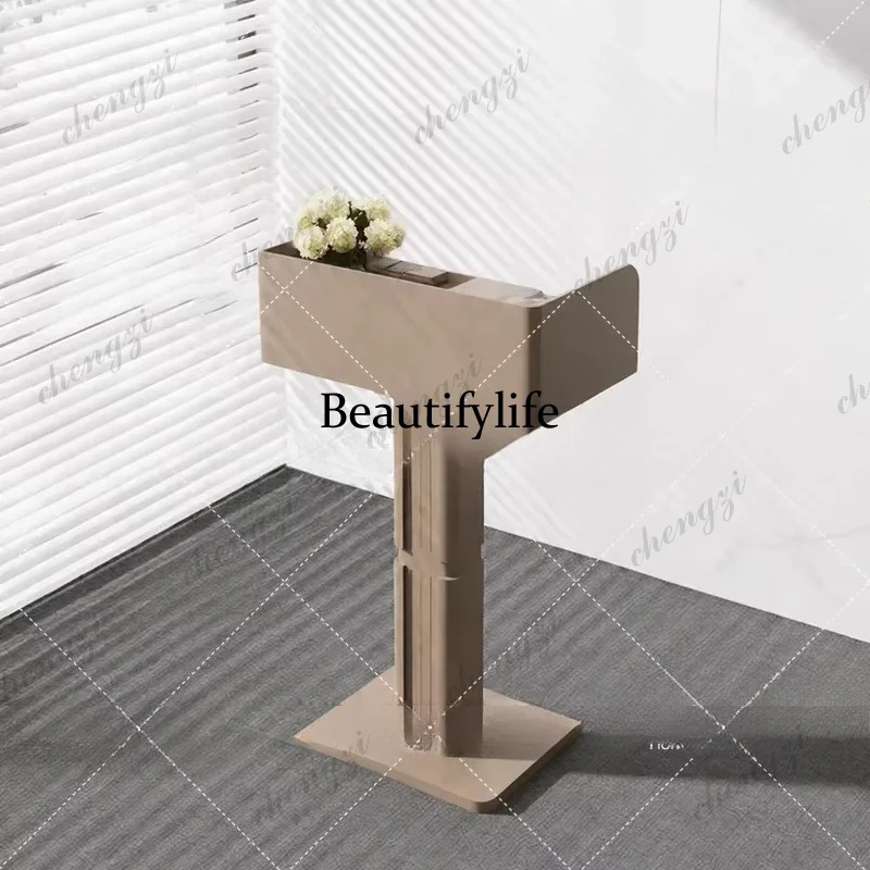Lecture stand, simple modern shape, personalized design, 4S shop, catering and retail stainless steel reception table