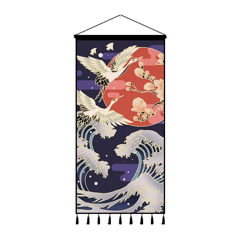 

Ткань в японском стиле, художественная подвесная картина для гостиной, столовой, кабинета, проживания в семье, кухня, еда, таверна, гобелен, фоновая ткань