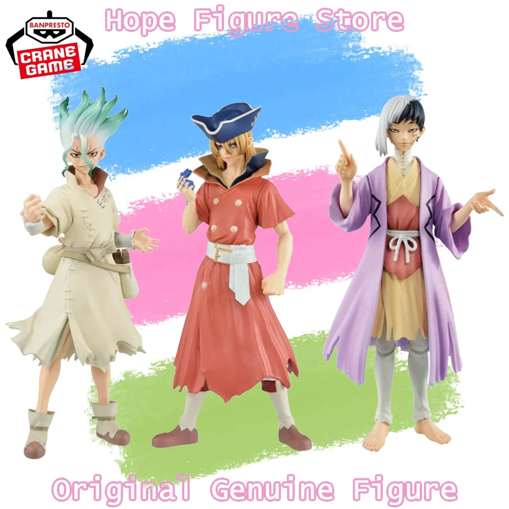 In Stock Genuine Banpresto Dr STONE Ishigami Senku Ryusui Nanami Asagiri Gen Figure Anime Model Toy