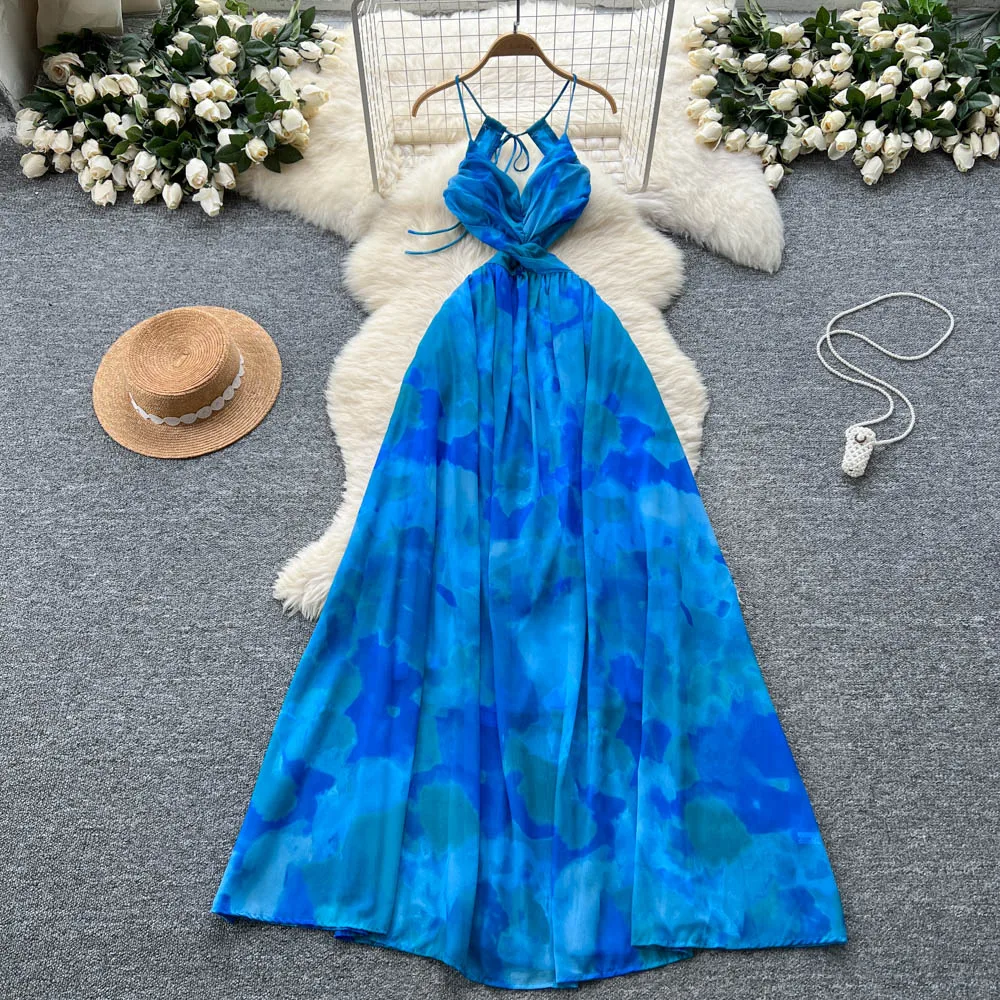 فستان عتيق مثير بدون ظهر مكشوف الأكتاف ملابس نسائية صيفية أنيقة للشاطئ فيريكور فيستدوس للإجازات #3