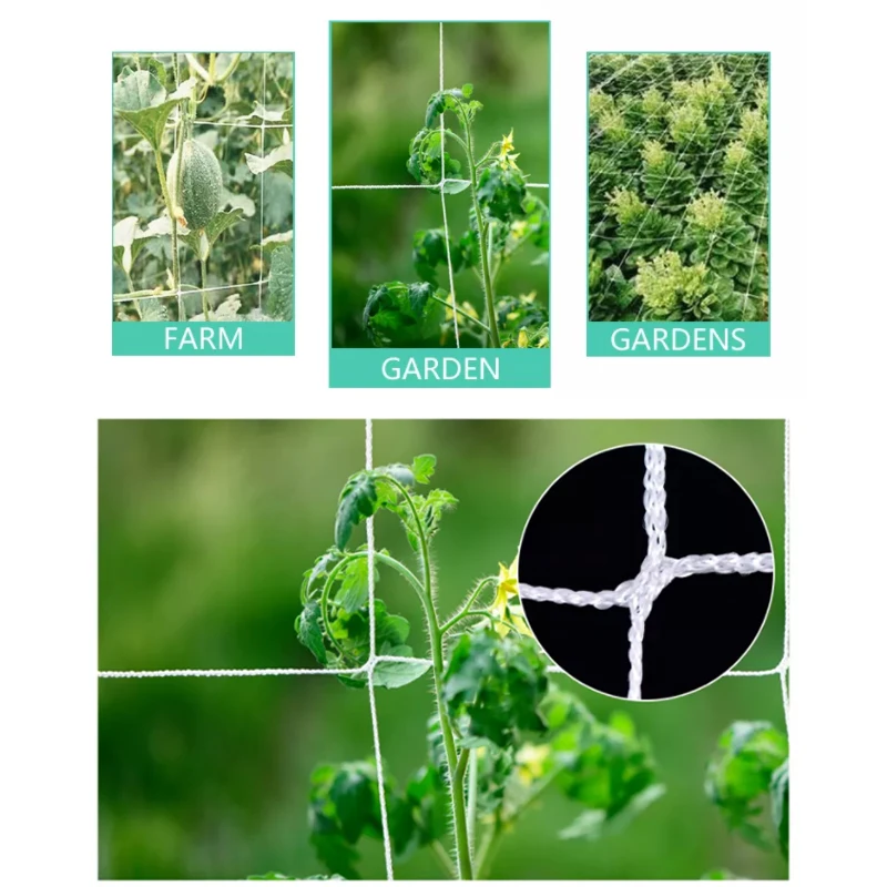 

Garden Plant Trellis Netting Heavy-Duty Garden Polyester Netting Roll for Climbing Plants Melons Vegetables and Grape Rack