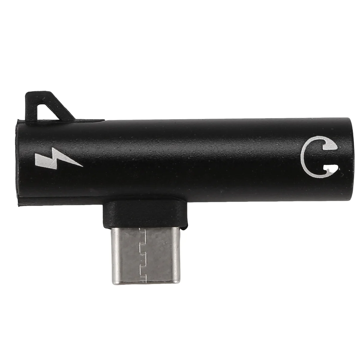 SMIEA Type-C Audio Adapter Hook Call Music Charging 2-in-1 3.5mm Round Hole Earphone Converter