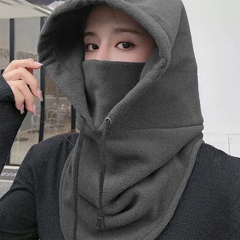 Winter Thermal Neck Warmer Outdoor Fleece Balaclava Scarf Skiing Face Mask Snood Hood Hat Windproof Keep Warm Cycling Cap New