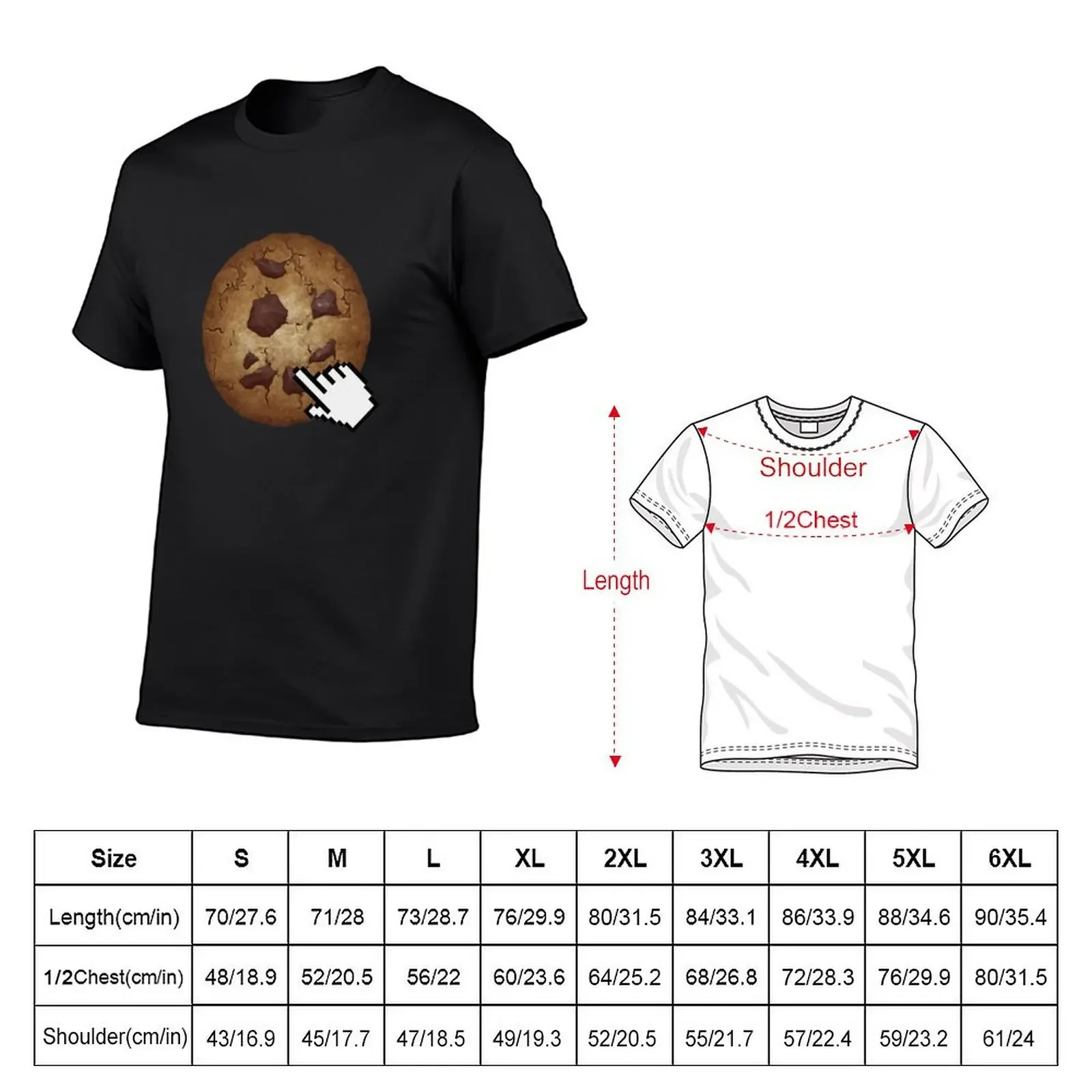 Cookie Clicker T-Shirt clothes oversizeds korean fashion mens graphic t-shirts pack