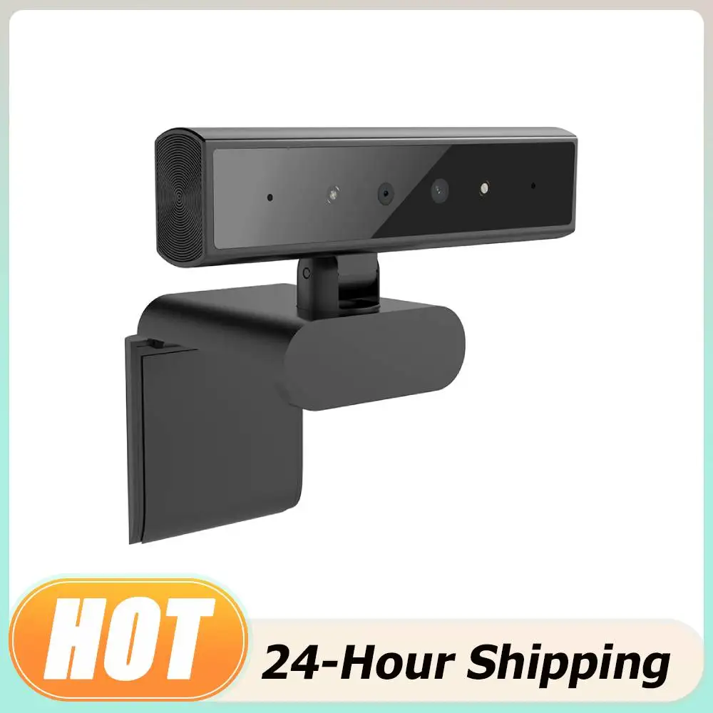 

Facial Recognition Webcam Windows Hello 2K Webcam 5MP 1080P Web Camera IR Facial Recognition Login For Laptop PC Camera with Mic