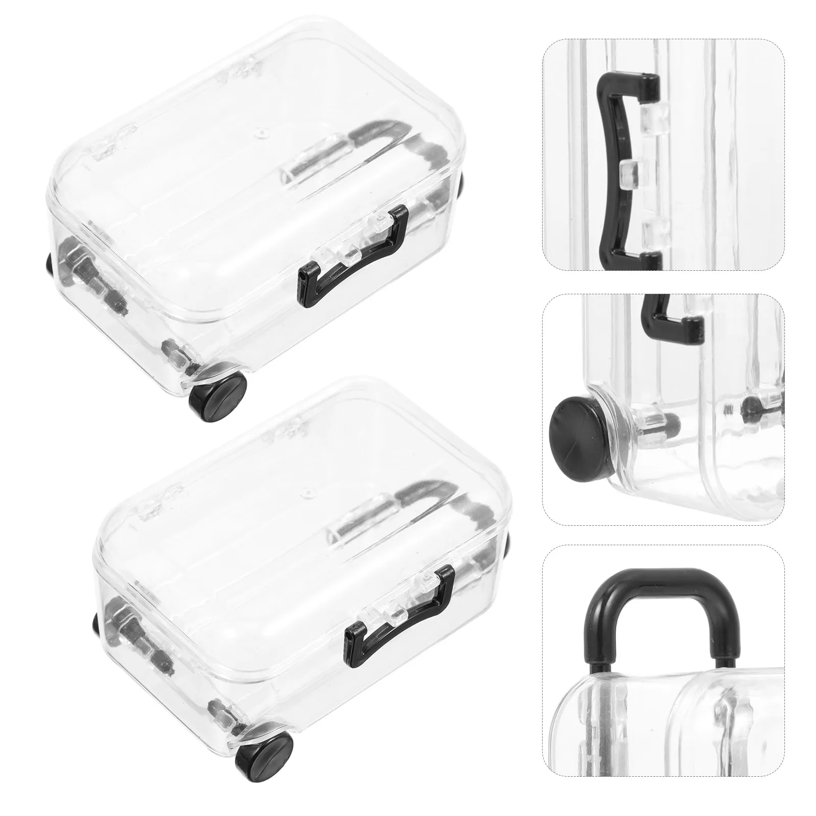 2Pcs Eco Friendly Plastic Jewelry Storage Box Clear Visible Design Large Capacity Organizer for Rings Earrings Necklaces Home