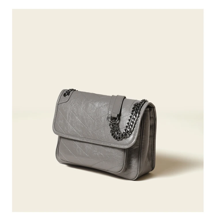 Luxuriöse Echtleder-Umhängetasche Hochwertige Luxusmarke Damen Einzel-Schultertasche Retro Plissierte Niki-Ketten-Hobo-Tasche – Detail 29