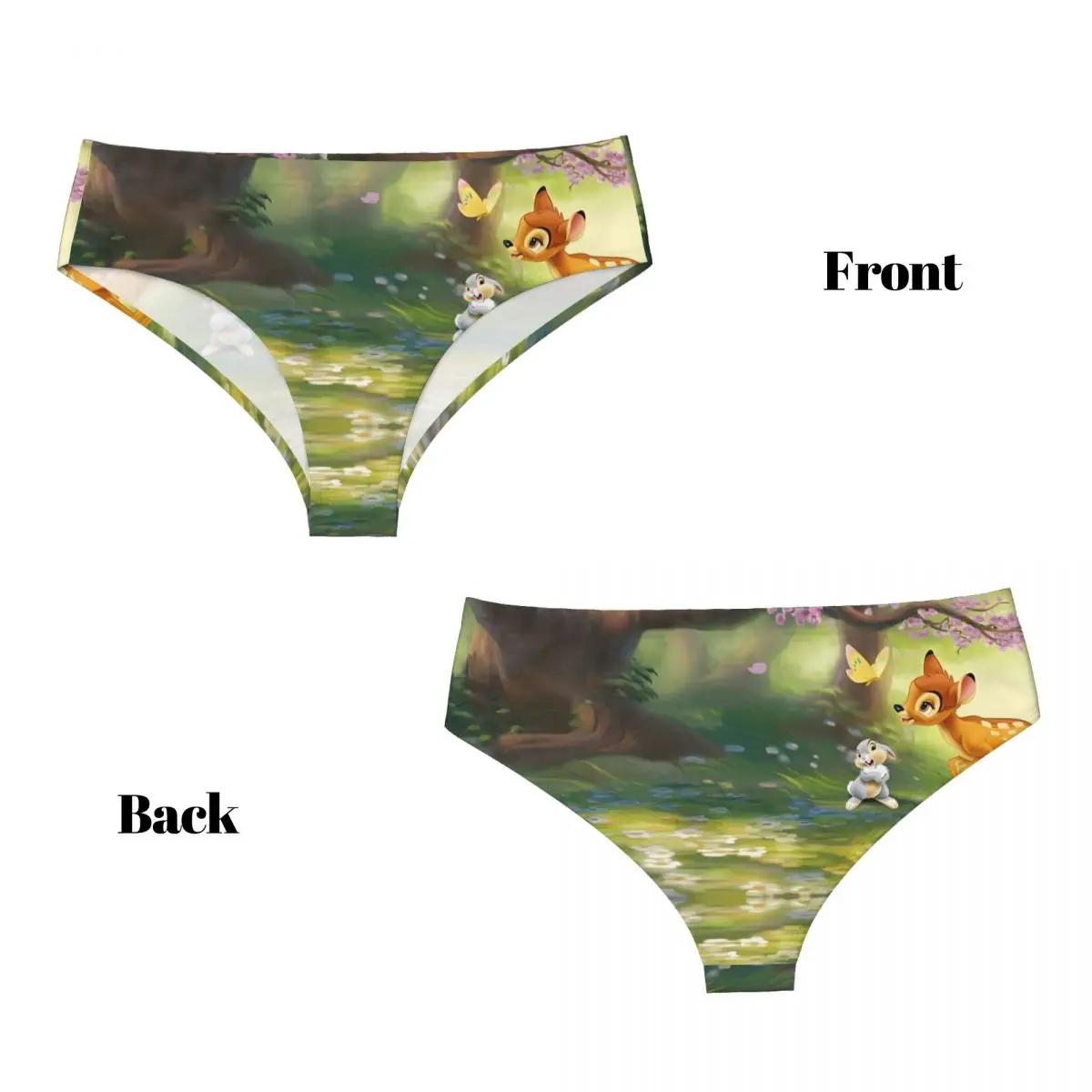 Intimo da donna personalizzato Bambi Fawn Cartoon Animes Mutandine Stretch Comic Briefs