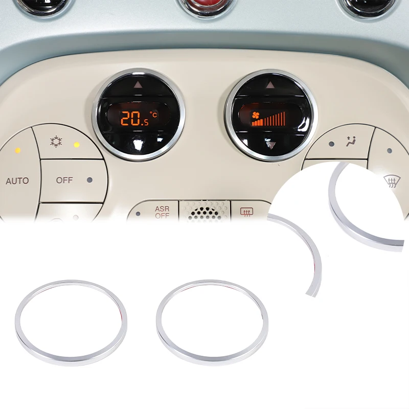 

For Fiat 500 2016-2024 car central control instrument panel adjustment button decorative ring aluminum alloy auto parts