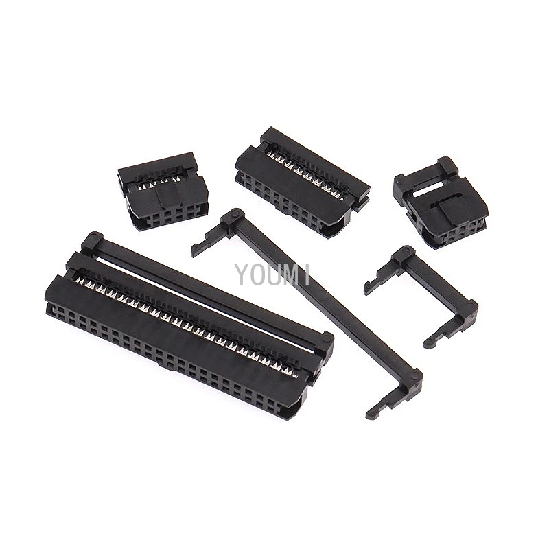5Sets 2.0 FC-6-50Pin 8P 10P 12P 14P IDC Socket Pin Dual Row Pitch 2.0mm IDC Connector Cable Socket Plug Ribbon Cable Connector