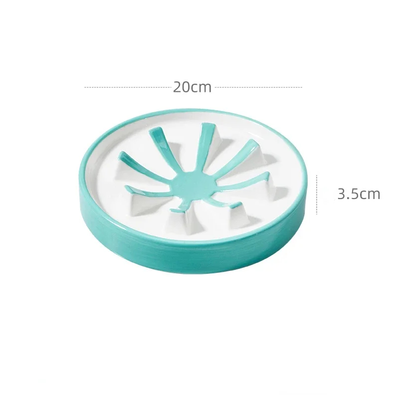 Small Dogs Slow Feeding Bowl Ceramic Pet Choke-proof Food Plate Puppy Dog Cats Non Slip Anti-Gulping Feeders Pet Supplies